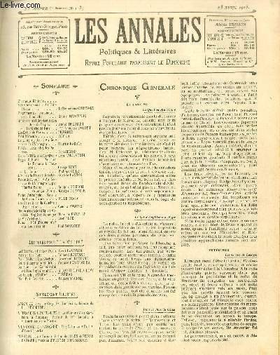 LES ANNALES POLITIQUES ET LITTERAIRES N° 1139 (1er semestre) Physionomies …