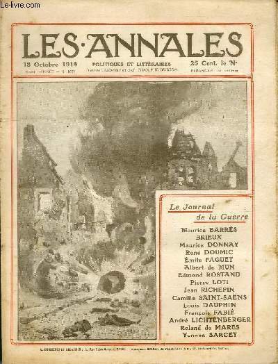 LES ANNALES POLITIQUES ET LITTERAIRES N° 1634 Gravure en noir …