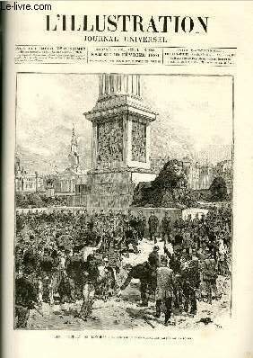 L'ILLUSTRATION JOURNAL UNIVERSEL N° 2243- Gravures : les troubles de Londres : la colonne de Trafalgar-Square gardée par la police; le pillage du West-end - Paris : exposition au Trocadéro des objets rapportés du Tonkin et de Java par M. Brau de St Pol.