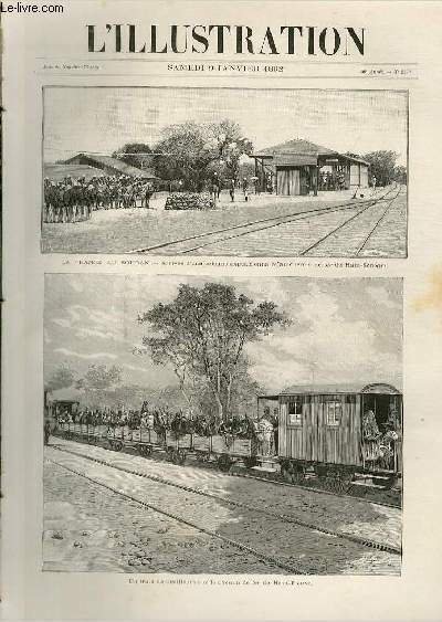 L'ILLUSTRATION JOURNAL UNIVERSEL N° 2550 - Gravures: la France au Soudan, arrivée d'une colonne expéditrionnaire au chemin de fer du Haut-Sénégal, un train de tirailleurs sur le chemin de fer du Haut-Fleuve - les trains sanitaires, le train d'experience.
