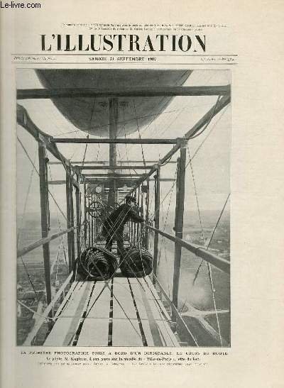 L'ILLUSTRATION JOURNAL UNIVERSEL N° 3369 - Gravures: la premiere photographie prise à bord d'un dirigeable, en cours de route (photo de Delagrave) - la viulle des "Gratte-Ciel" - l'offensive du général Drude: marche en carré d'une colonne (photo de.