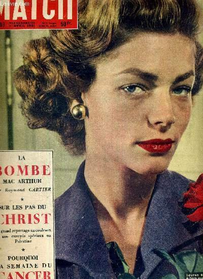 PARIS MATCH N° 107 - Lauren Bacall est à Paris …