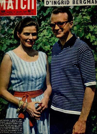 PARIS MATCH N° 484 - 19 juillet 1958 - nos reporters ont photographié près de Paris : le bonheur nouveau d'Ingrid Bergman - Pelé, 17 ans, roi du Brésil - par une nuit chaude d'Italie, la vierge leur fait signe - Florence ou l'art de batir .