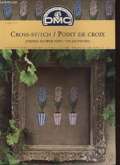 CROSS-STITCH / POINT DE CROIX striped flower pots / les …