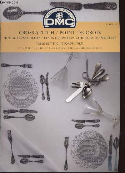 CROSS-STITCH / POINT DE CROIX table setting / trompe l'oeil