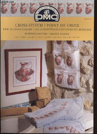 CROSS-STITCH / POINT DE CROIX flowered pottery / faience fleurie | Immagine principale