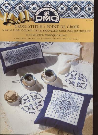 CROSS-STITCH / POINT DE CROIX blue mosaics / mosaïques bleues