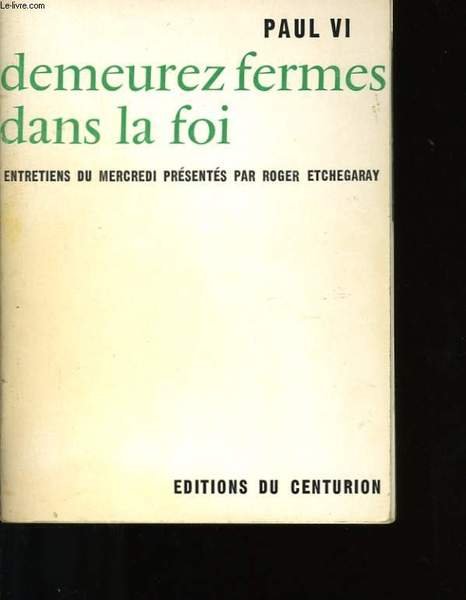 DEMEUREZ FERMES, DANS LE FOI. | Immagine principale