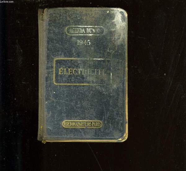 AGENDA DUNOD ELECTRICITE. 1945.