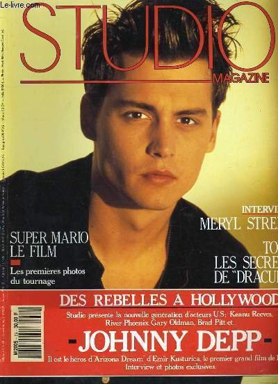STUDIO MAGAZINE N° 69 - MERYL STREEP - TOUS LES SECRETS DE DRACULA - DES REBELLES A HOLLYWOOD: JOHNNY DEPP.
