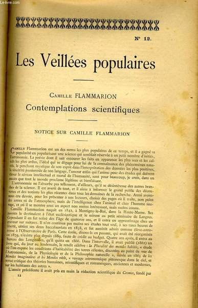 LES VEILLEEES POPULAIRES N°12 - CAMILLE FLAMMARION, RONTEMPLATIONS SCIENTIFIQUES