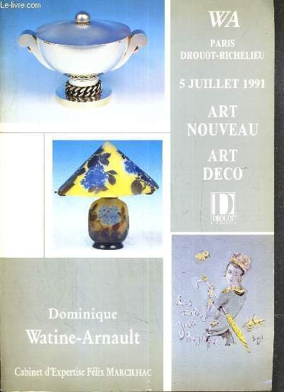CATALOGUE DE VENTE AUX ENCHERES - DROUOT RICHELIEU - ART NOUVEAU - ART DECO - SALLE 6 - 5 