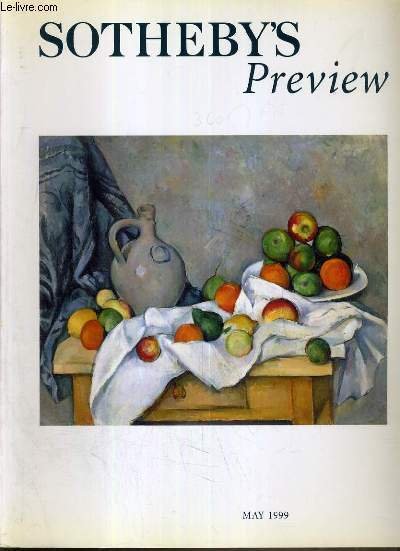 CATALOGUE DE VENTE AUX ENCHERES - MAY 1999 /modern masterpieces, a portrait of intimacy, some like it hot, an essay in the art of living, a reflection of two cultures, winterhalter's decameron: a renaissance idyll. / TEXTE EN ANGLAIS.
