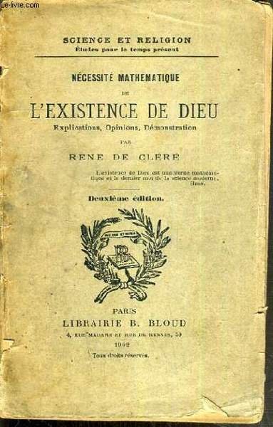 NECESSITE MATHEMATIQUE DE L'EXISTENCE DE DIEU - EXPLICATIONS, OPINIONS, DEMONSTRATION … | Immagine principale