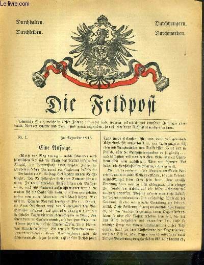 DIE FELDPOST - N° 7 - DEZEMBER 1915 / TEXTE …