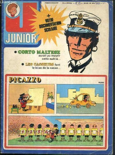 JUNIOR - N°21 - JEUDI 20 MAI 1976 - CORTO MALTESE - LES CLASSEURS - PICAZZO