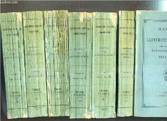MANUALE DELLA LETTERATURA ITALIANA - 6 VOLUMES - 1 + 2 + 3 + 4 + 5 + 6 - TEXTE EXCLUSIVEMENT EN ITALIEN.