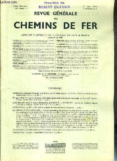 REVUE GENERALE DES CHEMINS DE FER - 1er JUIN 1939 …