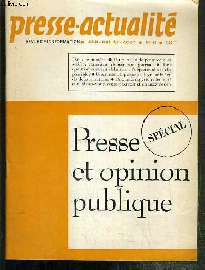 PRESSE-ACTUALITE - JUIN-JUILLET-AOUT - N°27 - 1966 - SPECIAL - … | Immagine principale