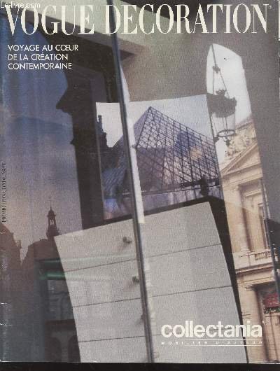Vogue décoration. Promotion Condé Nast. Collectania mobilier d'auteur.