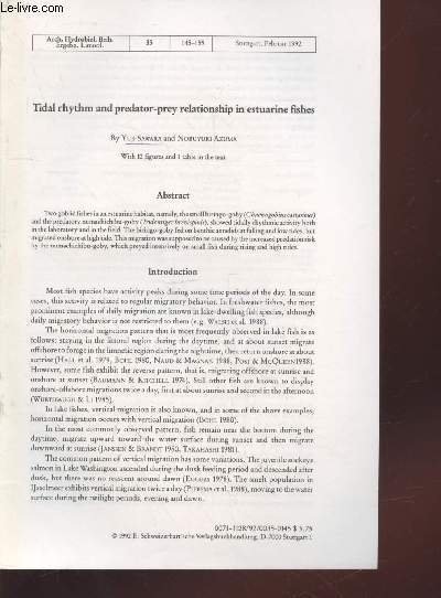 Tiré à part : Arch. Hydrobiol Beih. Ergebn. Limnol. n°35 …
