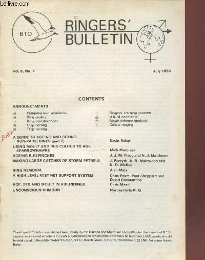 The Ringers Bulletin Vol.5 n°7 July 1980. Sommaire : Ring …