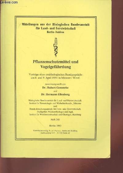 Mitteilungen aus der Biologischen Bundesanstalt für Land-und Forstwirtschaft Berlin-Dahlem : …