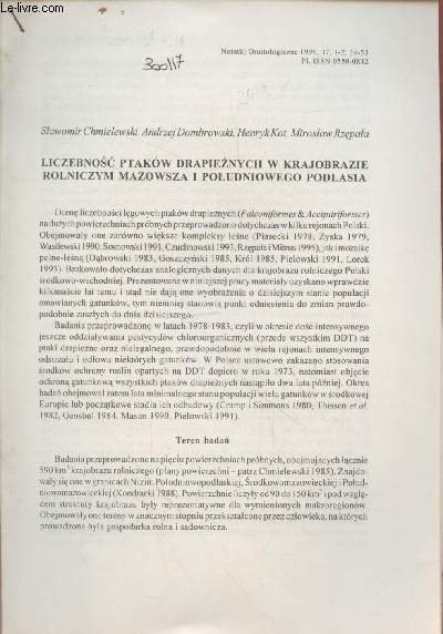 Tiré à part : Notatki Ornitologiczne Vol.37 n°1-2 : Liczebnosc …