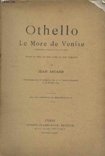 Othello le More de Venise - Drame en vers, en …