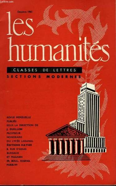 LES HUMANITES - CLASSE DE LETTRES SECTIONS MODERNES - OCTOBRE …
