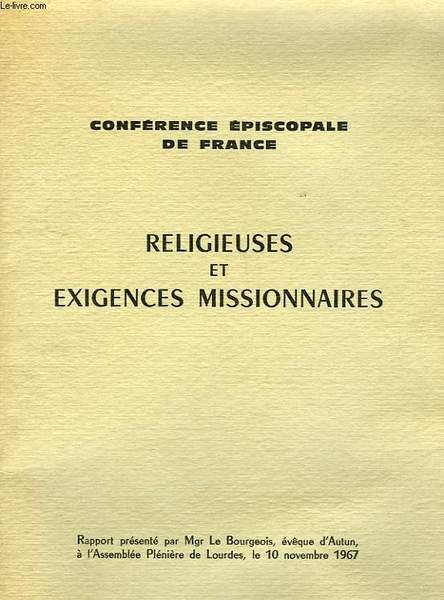 CONFERENCE EPISCOPALE DE FRANCE - RELIGIEUSES ET EXIGENCES MISSIONNAIRES