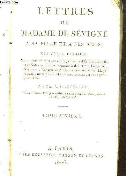 LETTRES DE MADAME DE SEVIGNE A SA FILLE ET A … | Immagine principale