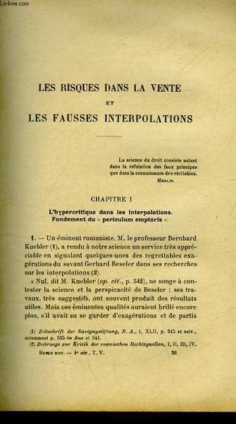 LES RISQUES DANS LA VENTE ET LES FAUSSES INTERPOLATIONS (à … | Immagine principale