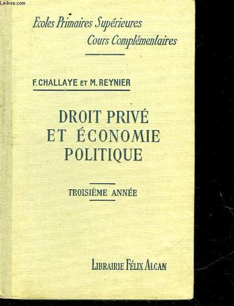 COURS DE DROIT PRIVE ET D'ECONOMIE POLITIQUE A L'USAGE DES … | Immagine principale