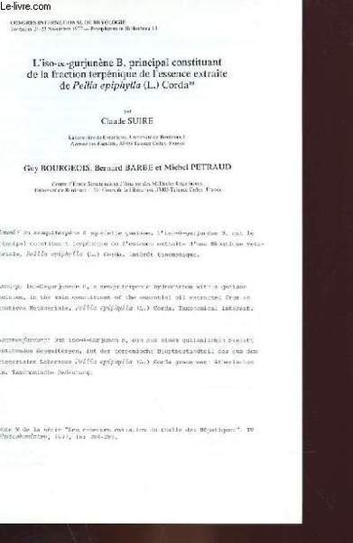 L'ISO-&-GURJUNENE B, PRINCIPAL CONSTITUANT DE LA FRACTION TERPENIQUE DE L'ESSENCE …