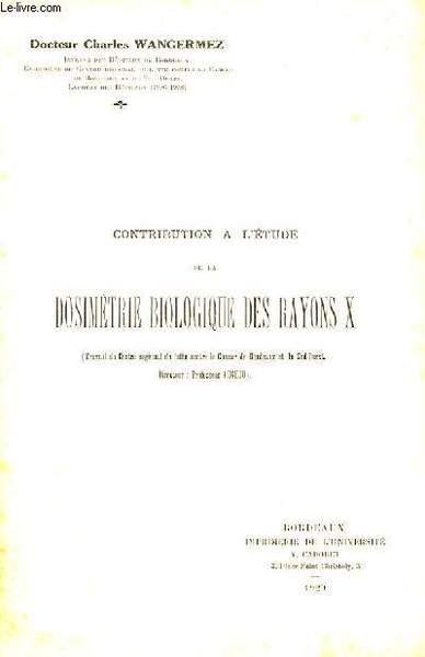 CONTRIBUTION A L'ETUDE DE LA DOSIMETRIE BIOLOGIQUE DES RAYONS X