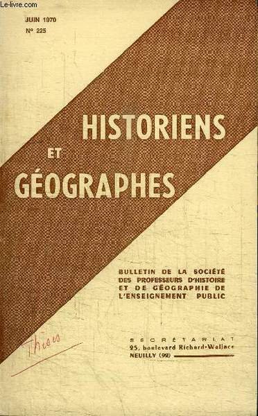 HISTORIENS & GEOGRAPHES N°225 - Nécrologie : François Gauthier, Dijon …