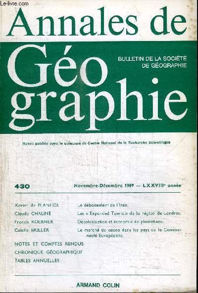 ANNALES DE GEOGRAPHIE N°430 - Le déboisement de l'Iran, les …