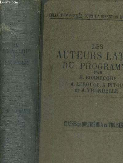 LES AUTEURS LATINS DU PROGRAMME SAUF L'ENEIDE (classes de 4e A et 3e A)