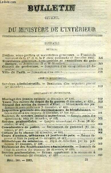 BULLETIN OFFICIEL DU MINISTERE DE L'INTERIEUR - N°12 - 46e …