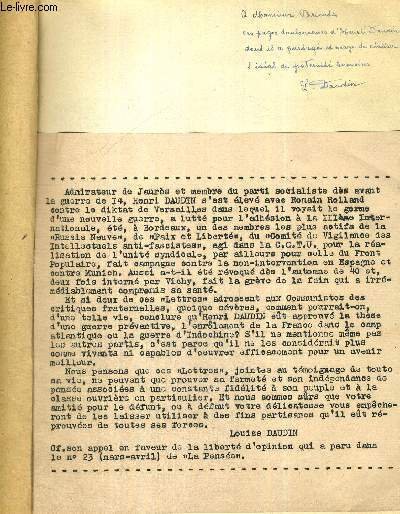 LETTRES EN RETARD - I - LETTRES A DIVERSES SORTES …