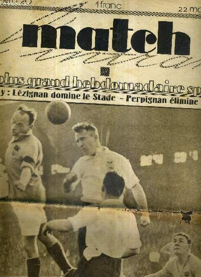 MATCH L'INTRAN N°20 - 22 mars 1927 / Colombes - … | Immagine principale