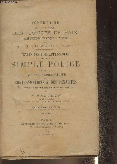 Répertoire de la science des justices de paix , jurisprudence, … | Immagine principale
