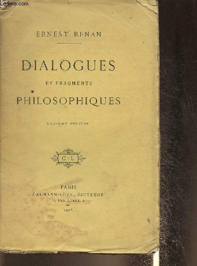 Dialogues et fragments philosophiques | Immagine principale