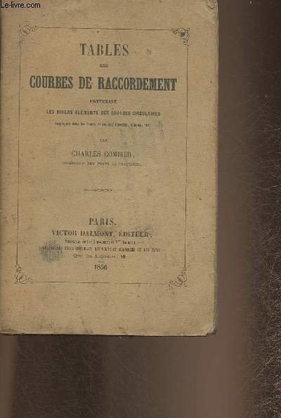 Tables des courbes de raccordement contenant les divers éléments des … | Immagine principale