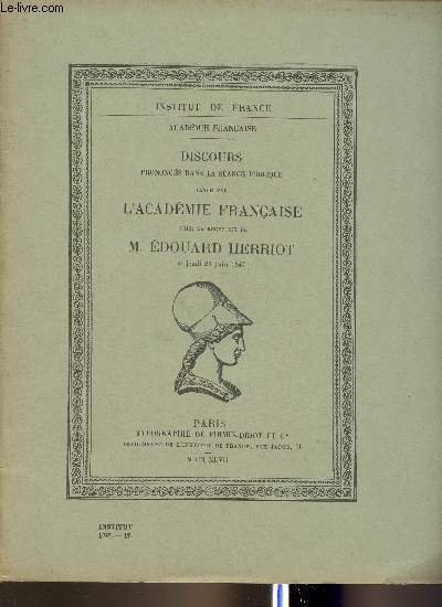 Discours prononcés dans la scéance publique tenue par l'Académie Française …