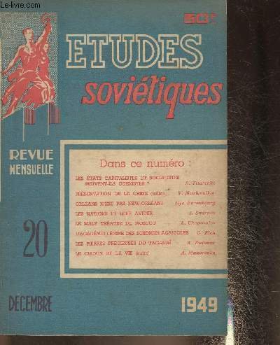 Etudes soviétiques n°20- Décembre 1949-Sommaire: Les etats capitalistes et socialistes …