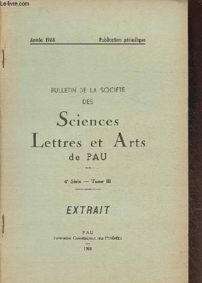 Extrait/ Bulletin de la société des Sciences, lettres et arts …