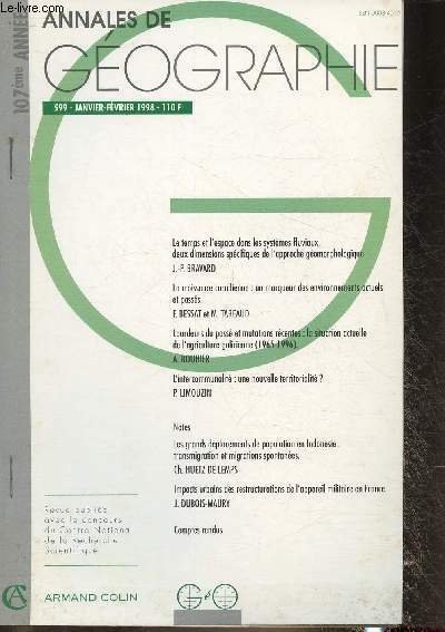 Annales de géographie- 107ème année n°599 Janvier Février 1998