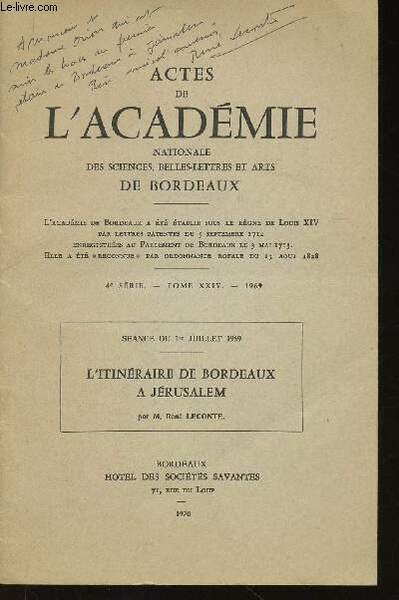 Extraits des Actes de l'Académie Nationale des Sciences, Belles-Lettres et … | Immagine principale